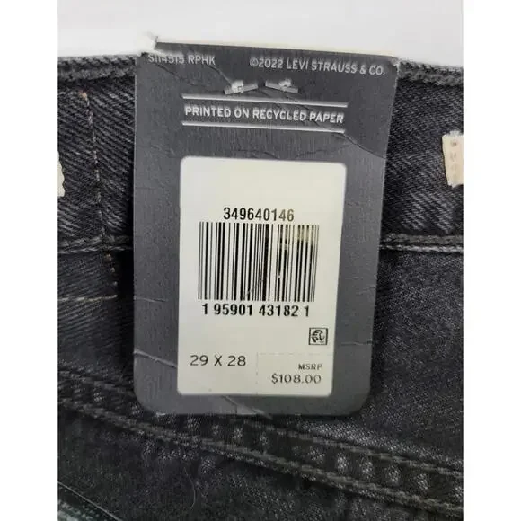 Levis Wedgie Straight Jeans Women’s 29x29 Button Fly Big E Black NWT List $108 - Picture 6 of 11